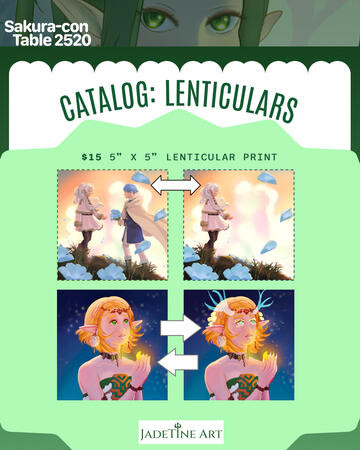 Lenticular prints: 5" x 5", two phase image.