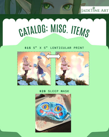 Special Items: Lenticulars, Sleep Masks, etc.